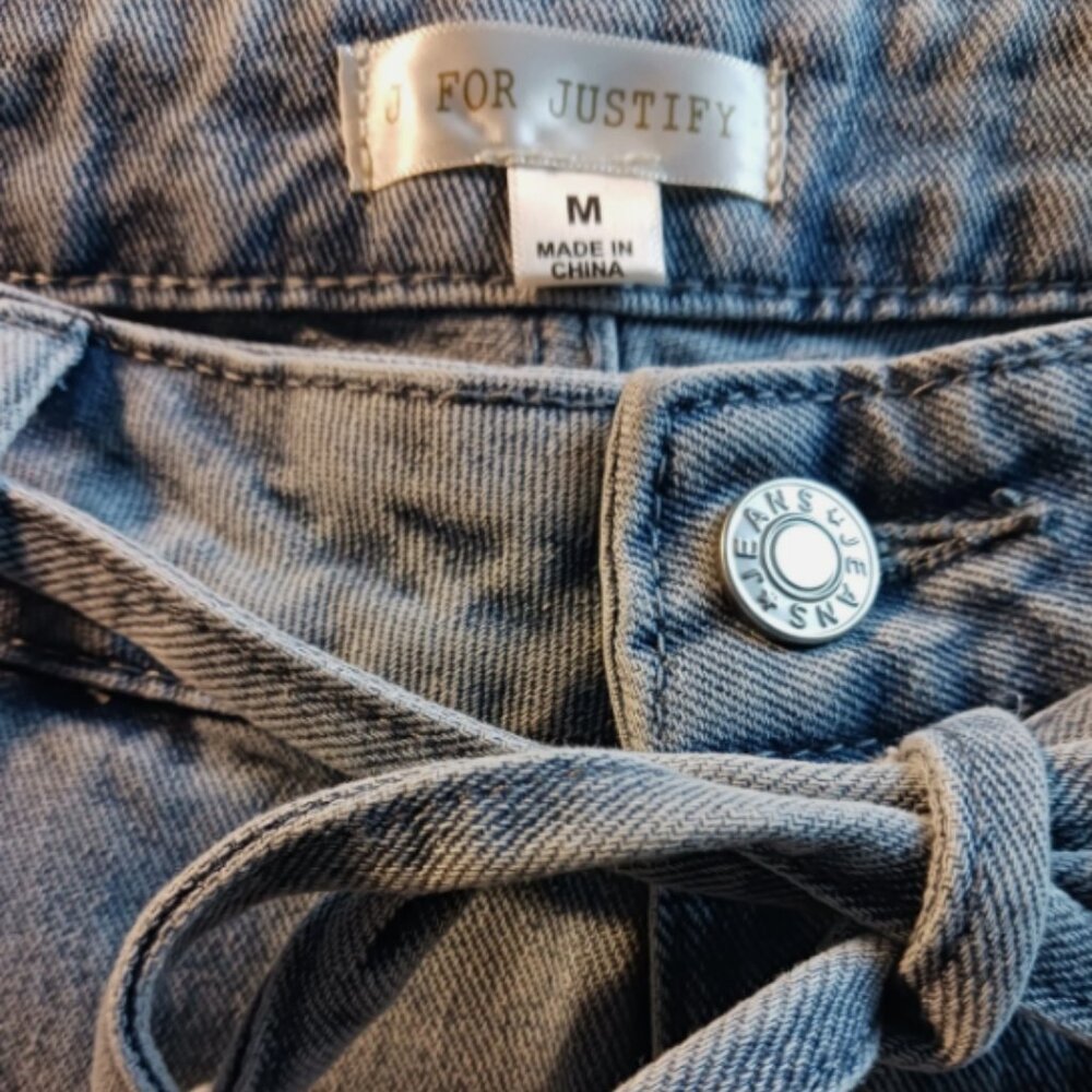 J for Justify womens jeans Size M wide leg 30X30 Y2K Blue Light Wash Denim - Picture 6 of 8